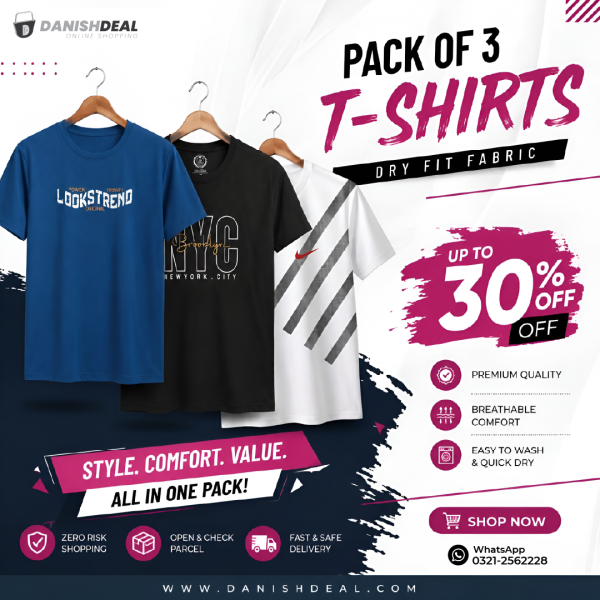 Pack of 3 T-Shirts – Adidas, New York City & Nike